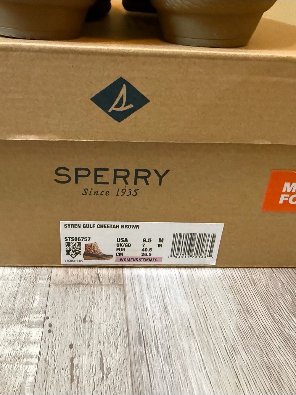 Sperry Leopard Print Duck Boots - Black & Brown New - Picture 3 of 4